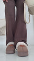 Warm slippers with closed toe "NAME OF 25011" - CHOCO